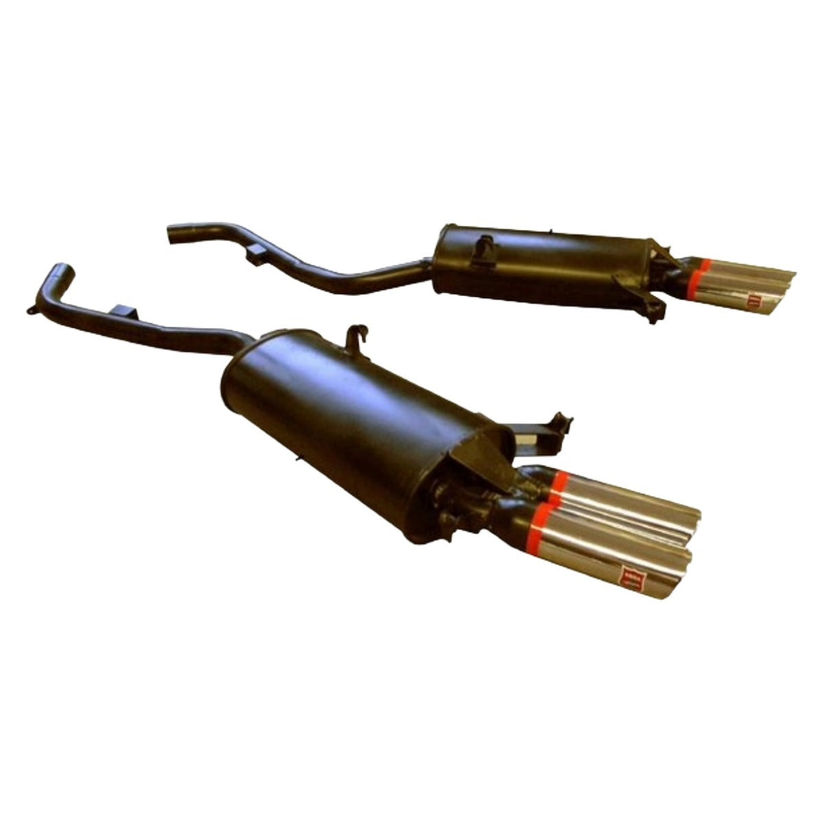 SILENZIATORE POSTERIORE DESTRO E SINISTRO PER MASERATI BITURBO SI 88' - 418 - 4.24v - 430 - SPYDER 2800 - SPIDER 2000cc 4 VALVOLE - KARIF - 222E 2800cc - 2.24v - RACING